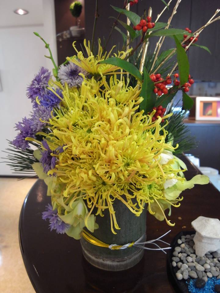 正月らしい今月のお花